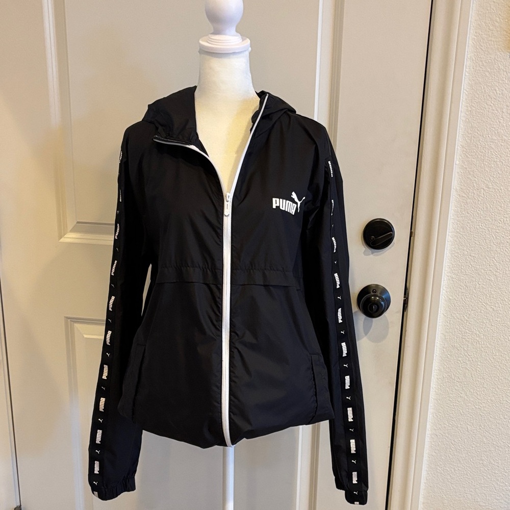 PUMA Women's Black windbreaker with White Accents